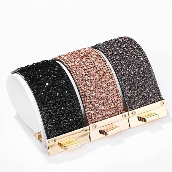 ✨ Long tiantian Bangle Bracelets Women BlackTrendy Boho Rhinestone Cuff Jewelry - Picture 5 of 8